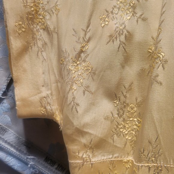 Vintage 50s Yellow Floral Jacquard Swing Homemade S - Picture 10 of 12